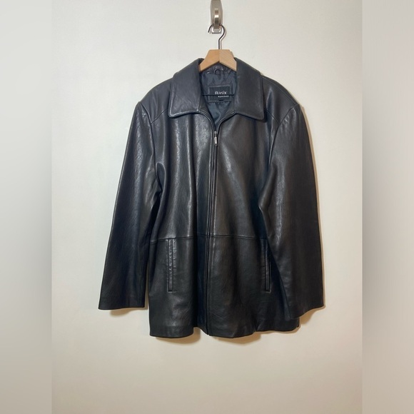 BASIX Jacob Stevens Men’s  Black Leather Jacket Size Large Zip Up - Picture 4 of 12